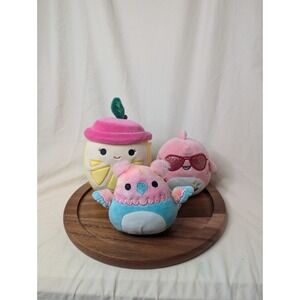 Squishmallows‎ Gala Giffin,Squishmallows Leticia the Lemon, 4" Selene Bundle